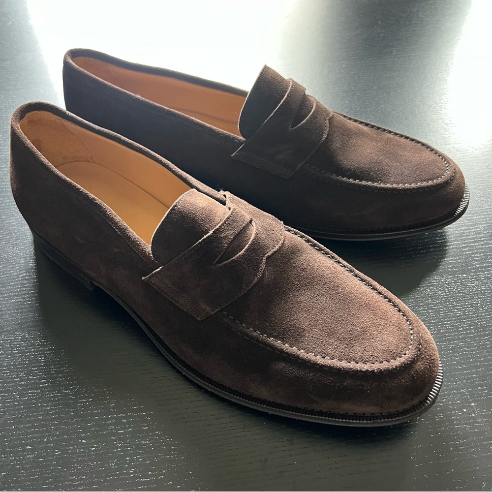 Suitsupply Brown Suede Penny Loafers